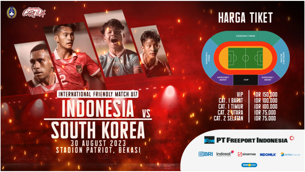 banner pertandingan Timnas Indonesia U-17 melawan Korea Selatan (dok. pssi.org)