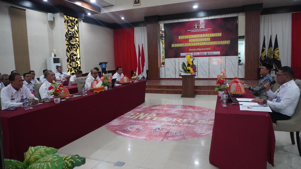 Kanwil Kemenkumham Sulawesi Barat, menerima kunjungan Komite 1 DPD RI (dok. Istimewa)