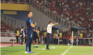 Shin Tae Yong saat mendampingi Timnas Indonesia melawan Argentina (dok. pssi.org)