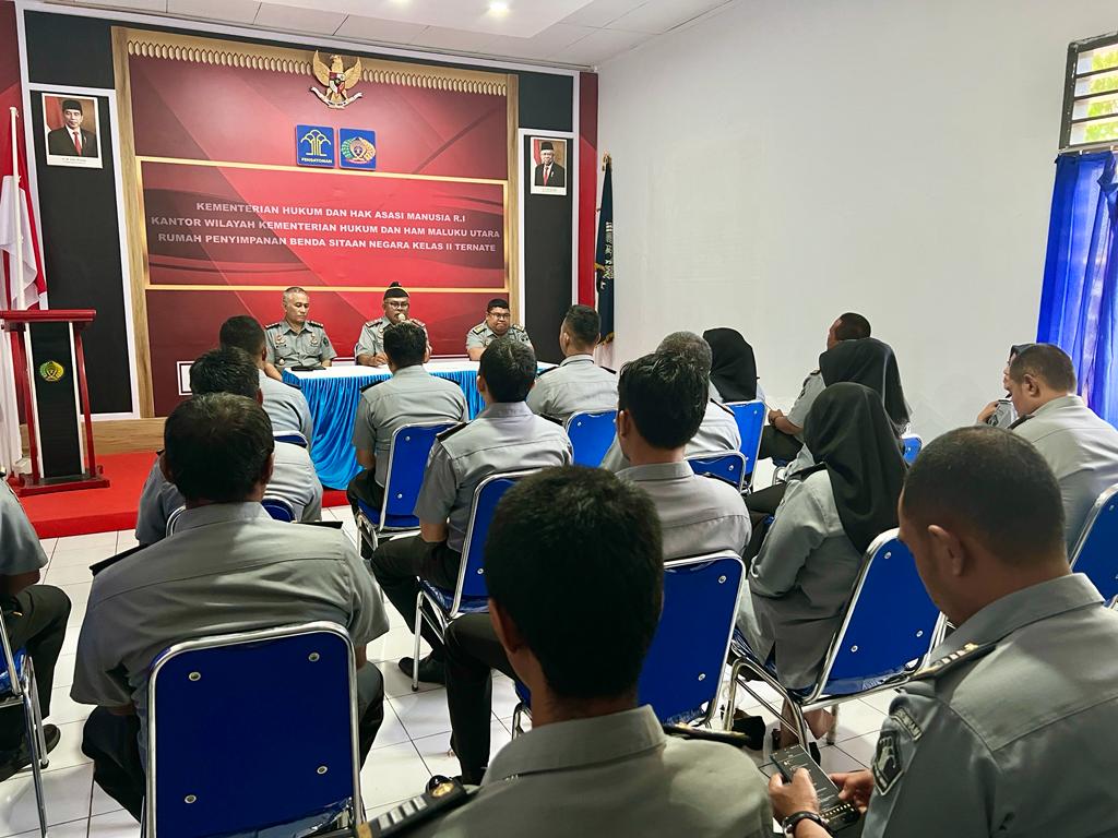Rapat Evaluasi Tim Pendampingan Kanwil Kemenkumham Maluku Utara di Rupbasan Ternate (dok. Istimewa)