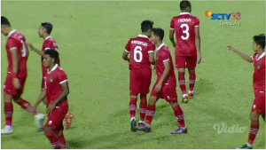 Para pemain Timnas Indonesia U-23 di laga melawan Thailand (dok. vidio.com)