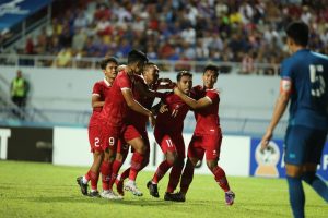 Selebrasi para pemain Timnas Indonesia di laga melawan Thailand (dok. pssi.org)