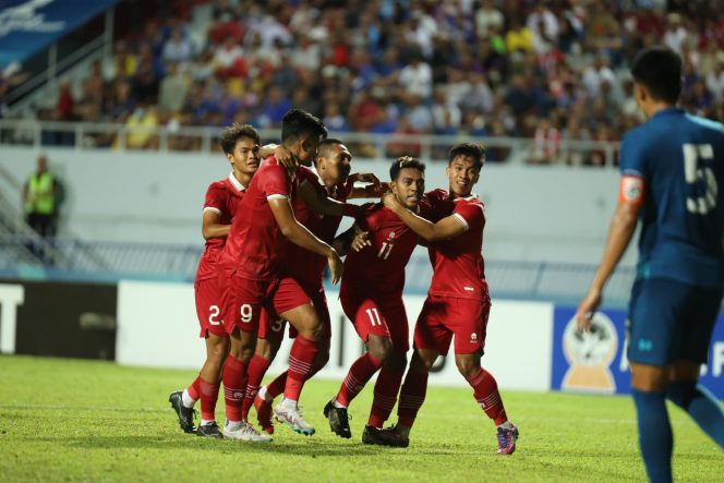 
					Selebrasi para pemain Timnas Indonesia di laga melawan Thailand (dok. pssi.org)