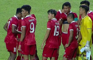 Para pemain Timnas Indonesia U-23 di laga melawan Timor Leste (dok. domestik.co.id)
