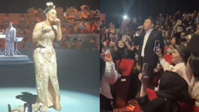 
 Anang Hermansyah datang ke konser Krisdayanti, juga melakukan duet bersama