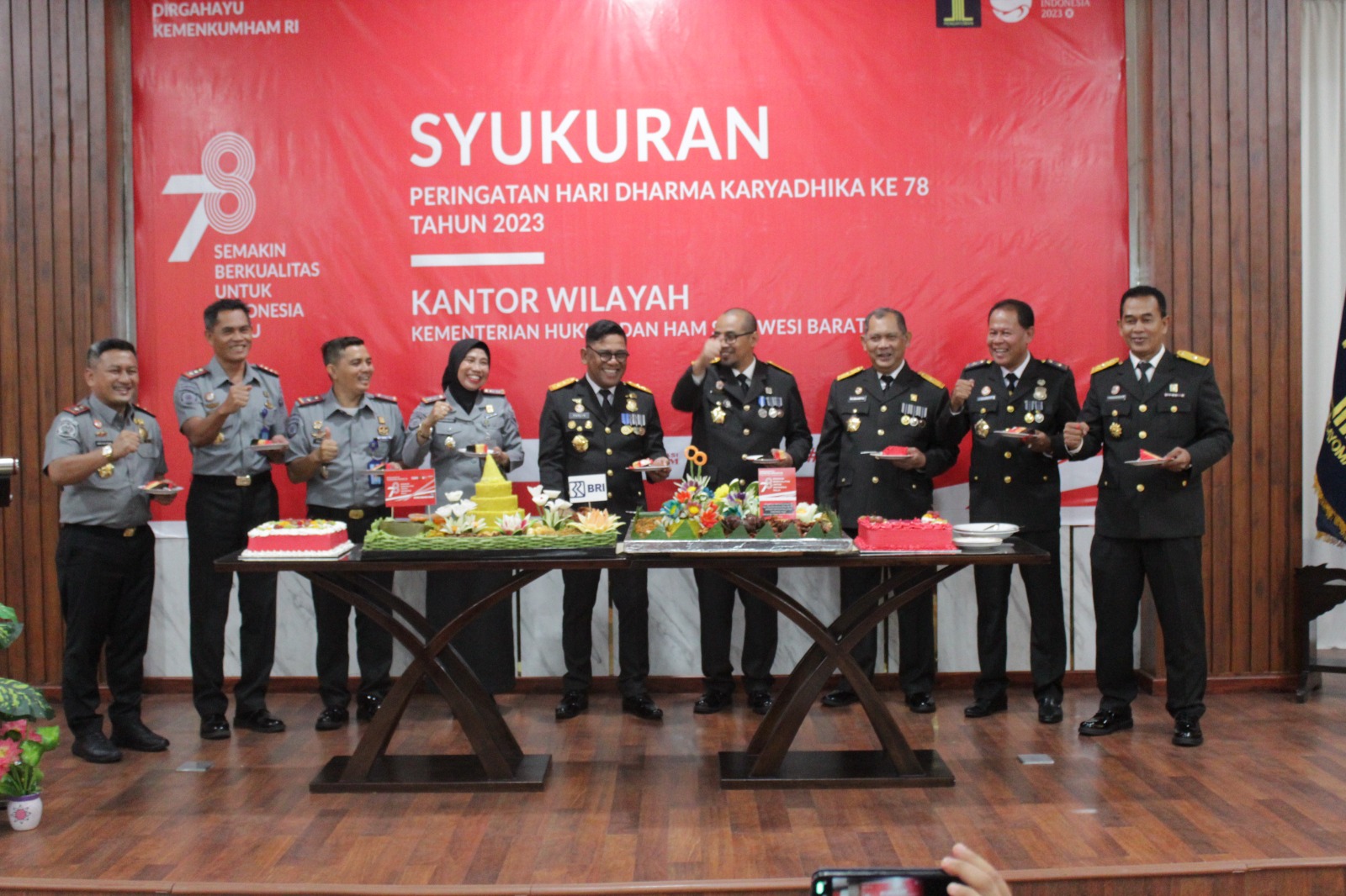 Kanwil Kemenkumham Sulawesi Barat saat acara syukuran HDKD ke-78 (dok. istimewa)