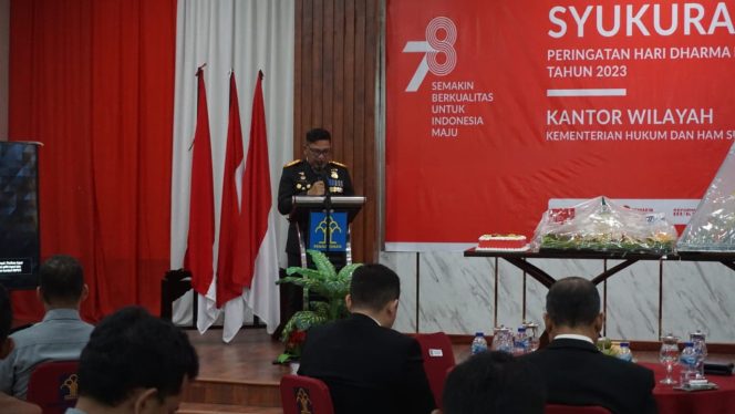 
 Kanwil Kemenkumham Sulawesi Barat saat acara syukuran HDKD ke-78 (dok. istimewa)