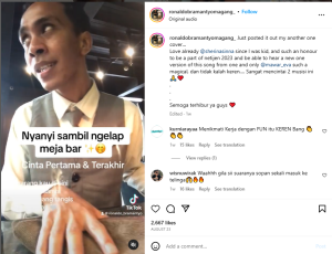 Ronaldo Bramantyo Cover Lagu Sambil Lap Meja Bar dapat Banyak Pujian