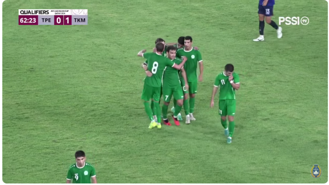 
 Pertandingan antara Turkmenistan dan China Taipei di Kualifikasi Piala Asia U-23 (dok. pssitv)