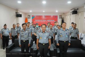 Kanwil Kemenkumham Maluku Utara saksikan pelantikan Sekjen Kemenkumham RI secara online (dok. istimewa)