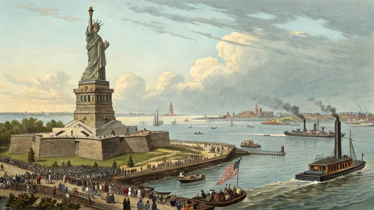 17 Juni 1885 Patung Liberty Tiba di New York